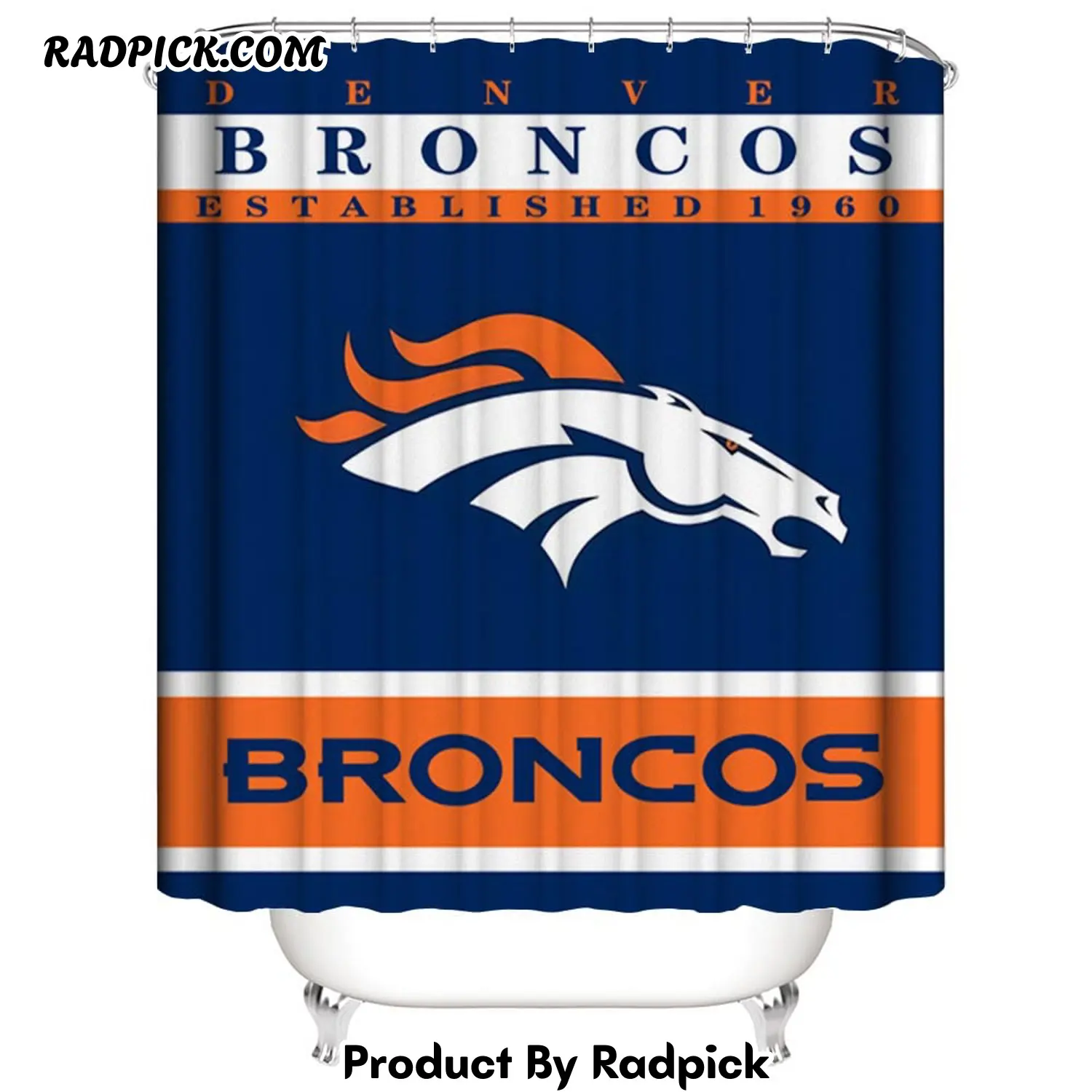 Football team flag denver broncos shower curtain rp387919
